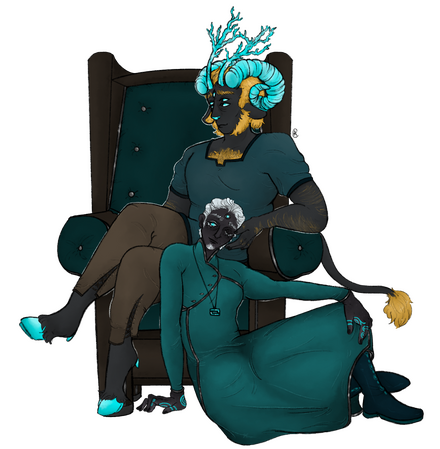 OC: Peryton, Collab with EnbyKelpie